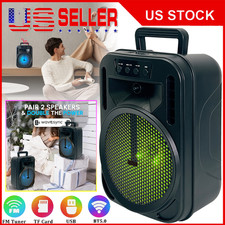4000W 6.5" Portable Wireless Bluetooth Speaker Heavy Bass Party Sound System DJ