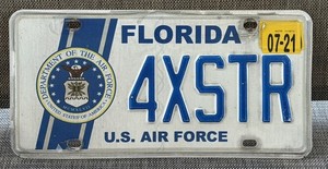 Florida Air Force Military USAF License Plate 4XSTR Forester Forestry 