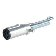 Curt 58181 Metal 7-Way Round Connector Plug with Spring for Trailer Side