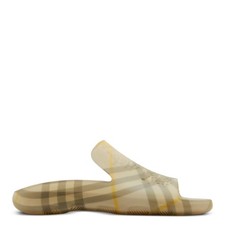 Burberry Equestrian Knight Stingray Check-Pattern Slides, Brand Size 36  US