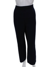 St. John Collection By Marie Gray Women Dress Pants Blue Wool Pull On Size 8