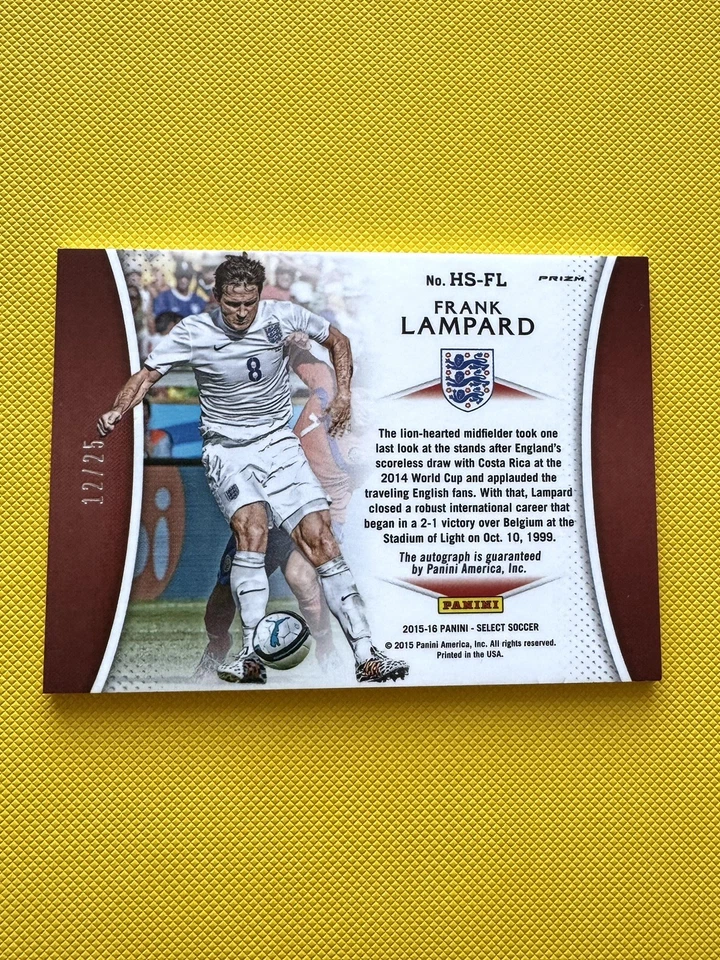 2015-16 Panini Select Frank Lampard Historic Signatures Auto Blue /25 - England - Image 2 of 2