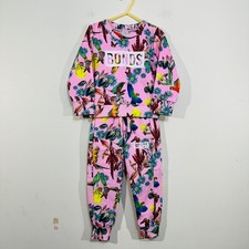 Bonds Floral Parrot Digi Sweats Pullover Jumper  Track Pants 3 Pink