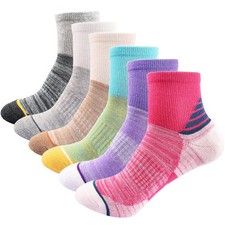 Women's Athletic Ankle Socks Quarter Cushioned Running Socks Hiking Performan...
