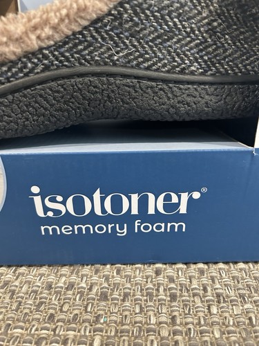 Isotoner Herren Hausschuhe Medium 8-9 Memory Foam Grau Neu mit Etikett - Bild 3 von 6