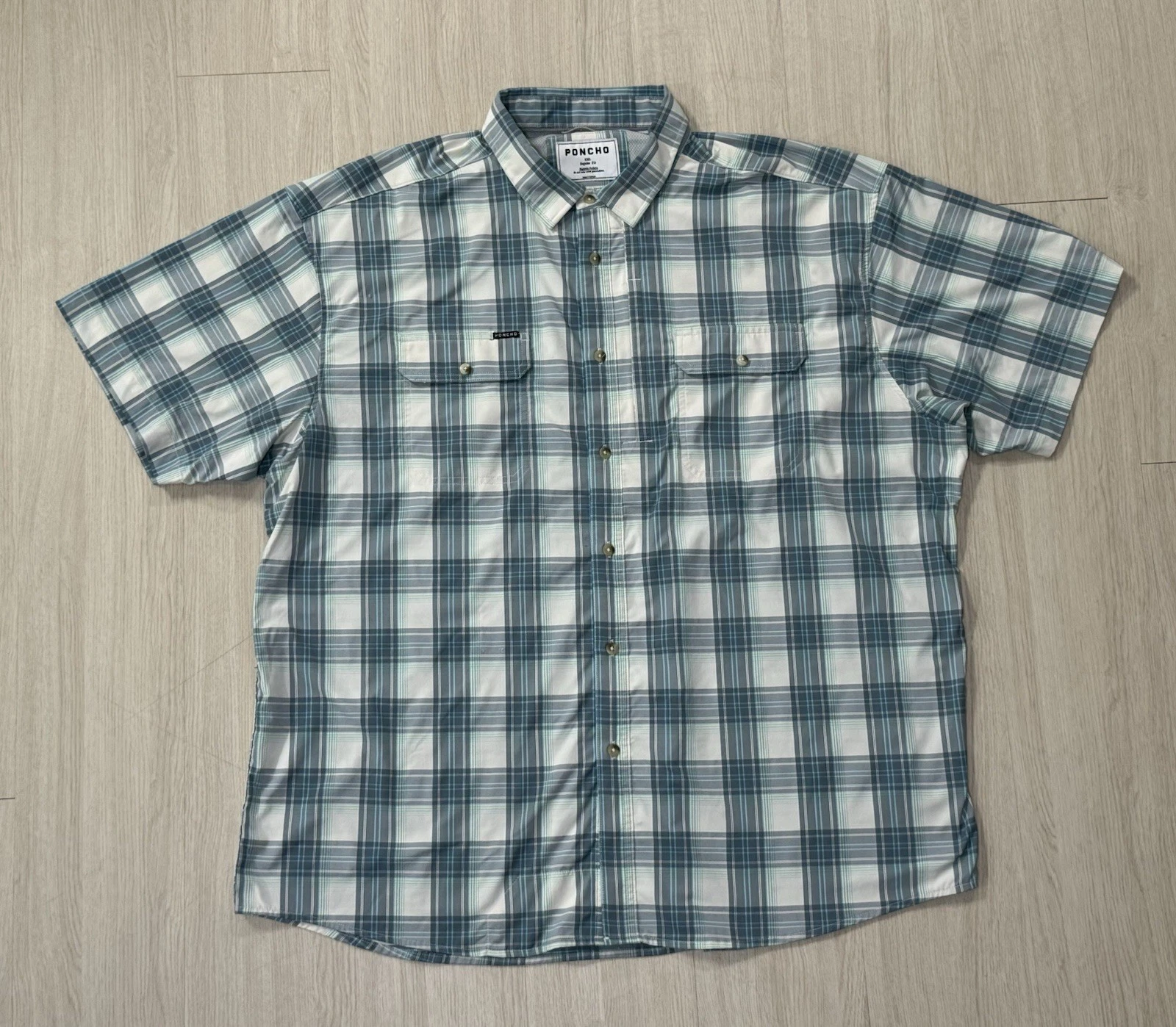 Poncho Outdoors ‘Retired Plaid’ Original Short Sleeve Button Down Shirt XXL