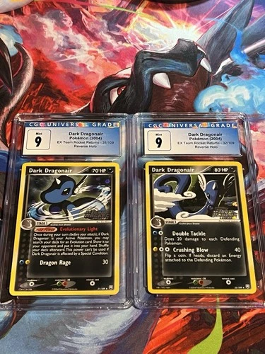 Team Rocket Returns Dark Dragonair Reverse Holo Set 31/109 And 32/109 CGC 9