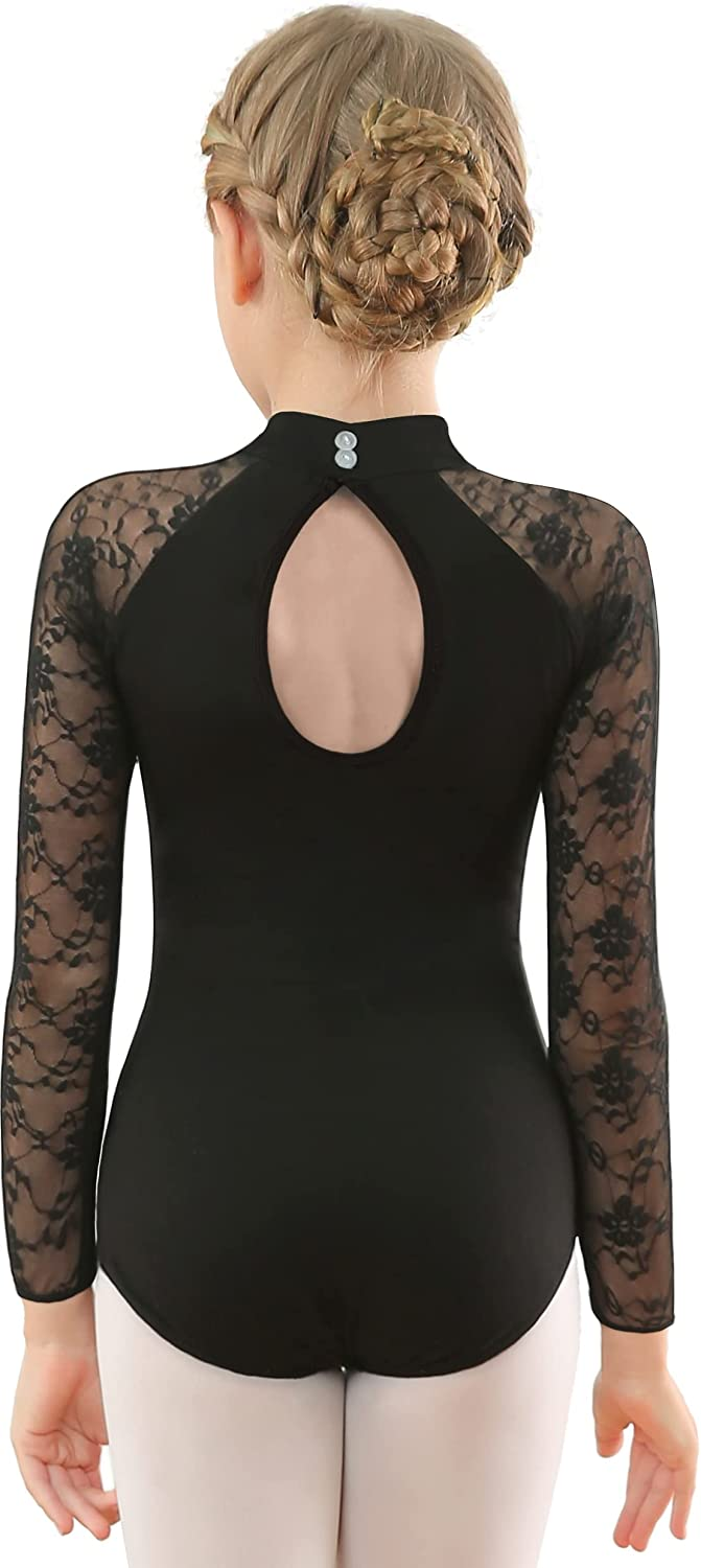 MOLLDAN Girls Dance Leotard Lace Neck Wear 3-4T, Long Sleeve-black  761325509684 | eBay