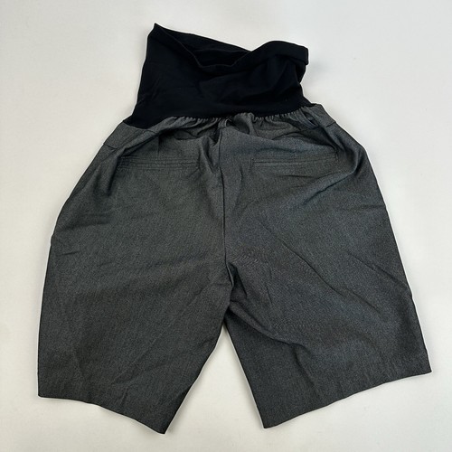 Motherhood Maternity Womens Dark Gray Bermuda Shorts Belly Band Size S Stretch - Picture 6 of 6