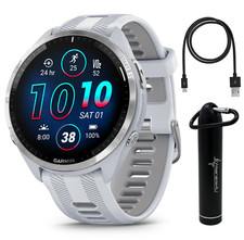Garmin Forerunner 965 GPS Running Smartwatch AMOLED White Titanium w/ Power Bank