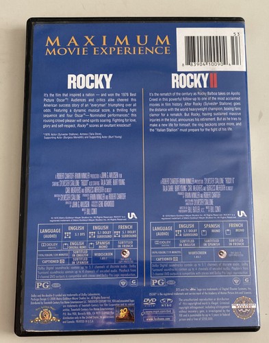 Rocky / Rocky II (Double Feature) Movie DVD Set- DVD - VERY GOOD - Picture 2 of 2
