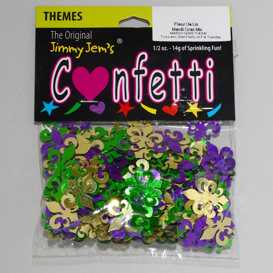 Confetti Fleur De Lis Mardi Gras Mix - 2 Pchs ou 1/2 lbs - FRETE GRÁTIS (9547) - Imagem 2 de 4
