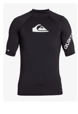 Quiksilver Boys All Time Short Sleeve UPF 50 Rashguard Black Size 12 3563