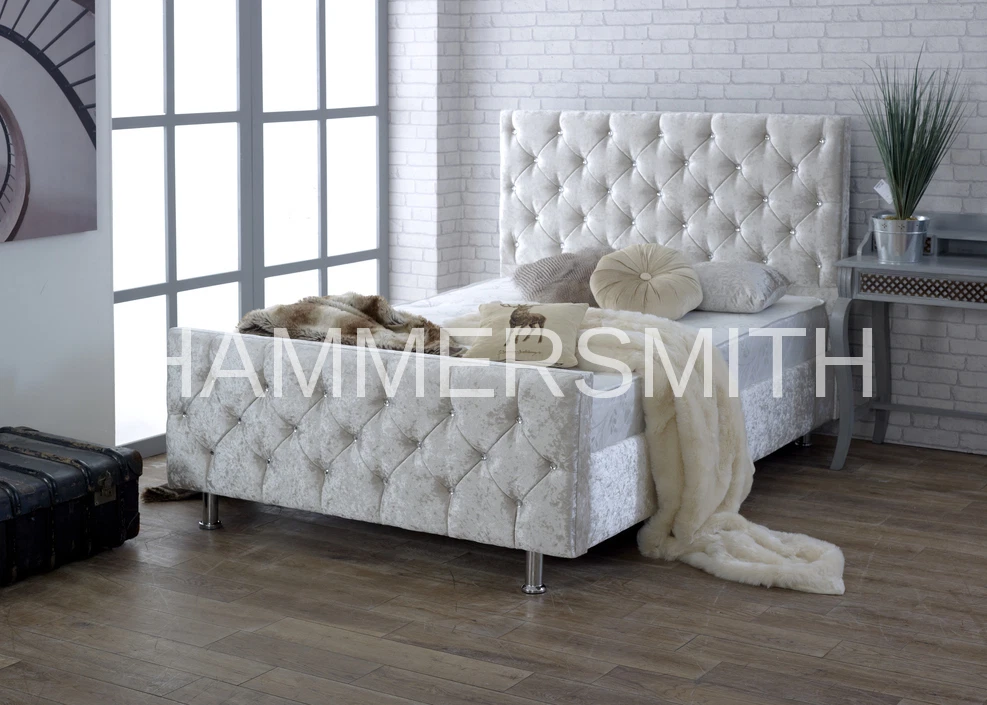 White sale diamond bed