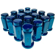 16 Blue 10x1.25 Flat Base Lug Nut Set 14mm Hex ATV UTV Kodiak Banshee Raptor ITP