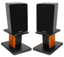 2 Rockville RockShelf 54B Black 5.25" Home Bookshelf Speakers 8" Wood Stands