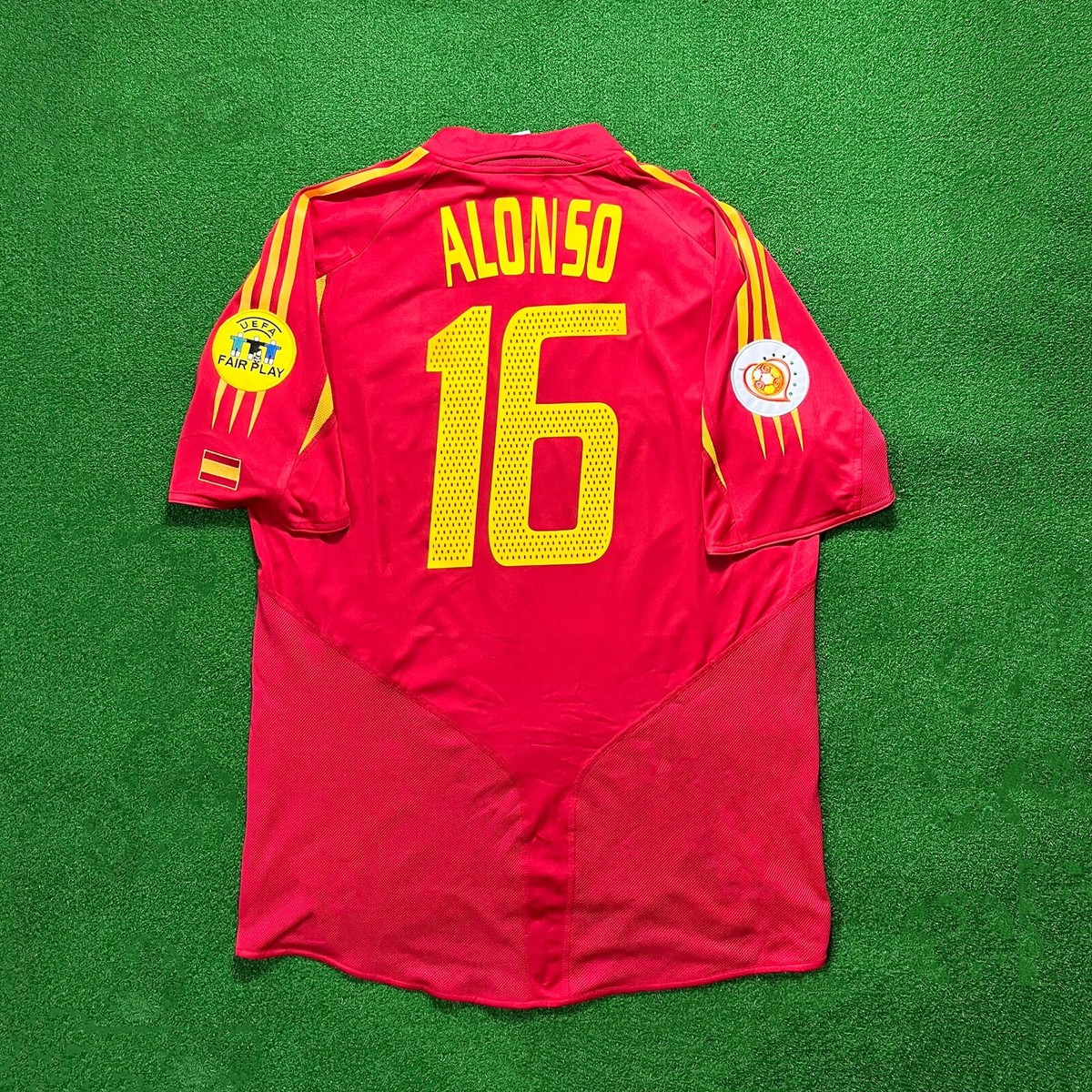 Xabi Alonso 2004 Spain Home Jersey UEFA EURO 2004 Adidas Authentic