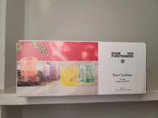 Diane von Furstenberg 4pc Short Glass Drinkware Set 4 Piece Glasses DVF/Target 