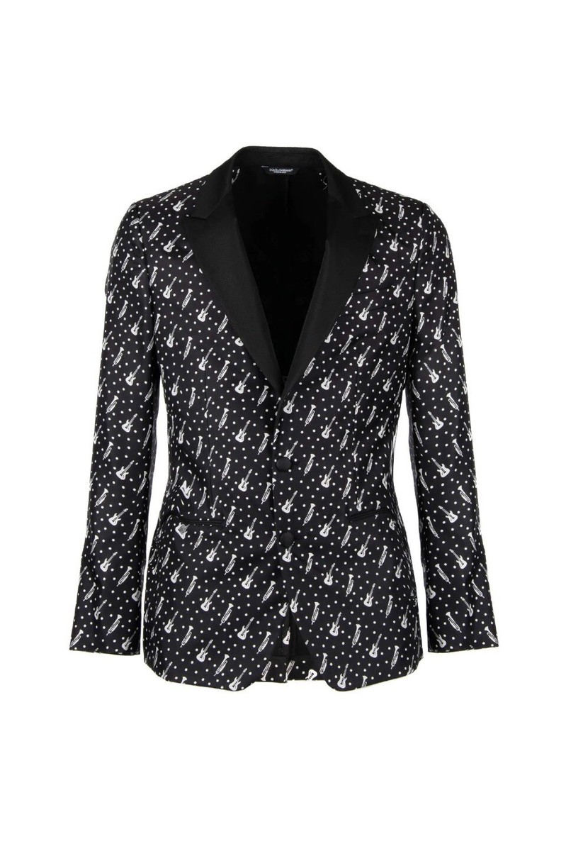 美の主張【Dolce & Gabbana】スリーブレス タキシードジャケット DOLCE & GABBANA Music Instruments Silk Tuxedo Blazer Jacket