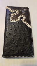 Men's Western wallet Long Roper BLACK / WESTERN CROSS JESUS CONCHO