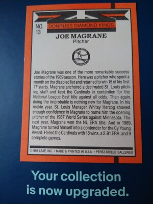 ロッテ キャモンズ グレート・マナ No.13 マイナー カード レトロ 1990 Donruss Joe Magrane Diamond Kings St. Louis Cardinals #13 | eBay