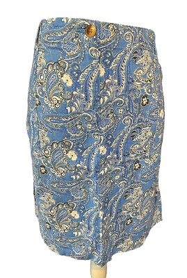 NEXT Rock Leinenmischung blau Paisleymuster UVP 22 £ neu mit Etikett UK 18 EUR 46