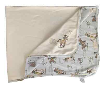VTG Gymboree 2003 Western Rodeo Cowboy Cactus Cow Bull Horse Baby Blanket READ