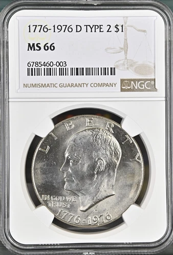 1776-1976-D $1 Type2 Eisenhower  Dollar NGC MS66  6785460-003