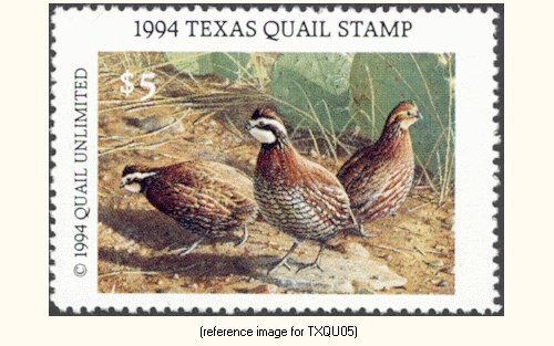 D2K Texas Quail Unlimited Stamp 1994 $5 - Picture 1 of 1