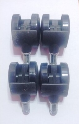 Set of 4, 1-3/4'' MDI TW-45 Double Caster Wheel 1 5/8'' Wide 7/16''x 7/8'' Long Stem