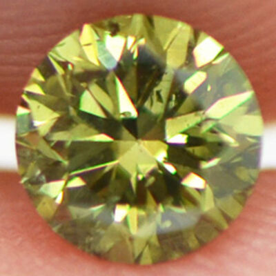 Green Diamond Round Shaped Fancy Color Loose Enhanced 1/2 Carat VS2 Certified
