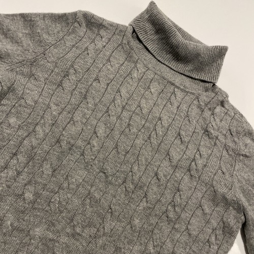 Talbots Jumper Womens Small 10 Grey Cable Knit Lambswool Blend Roll Neck - Picture 2 of 7