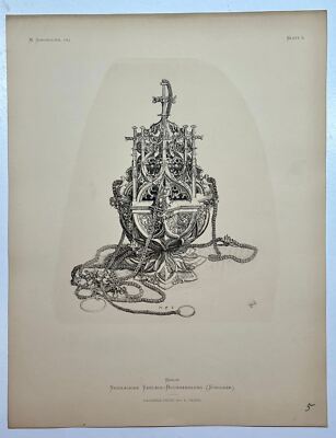 19th Century Decorative Art Ornament Lithograph Portfolio Print Germany 1877 #4