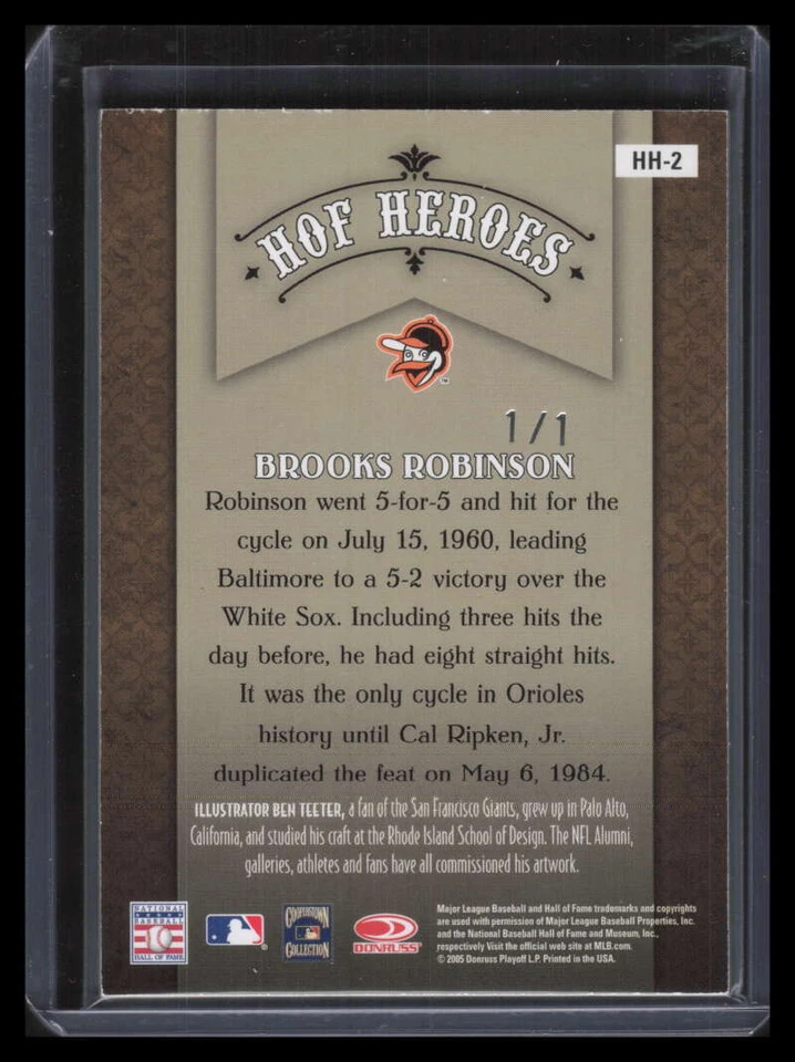 2005 Diamond Kings HOF Heroes Framed Red Platinum hh2 Brooks Robinson Auto 1/1 - Image 2 of 2