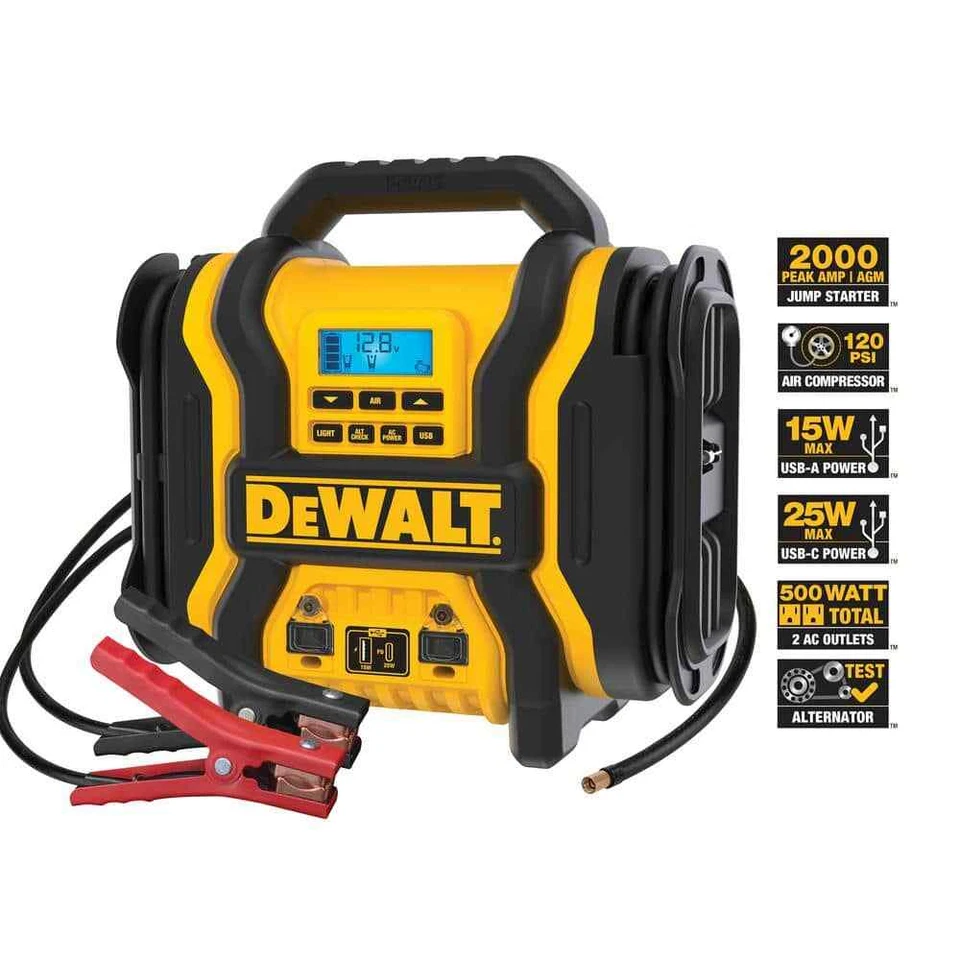 DEWALT Portable Power 2000 Peak Amp Jump Starter w/Digital Compressor - Image 2 of 4