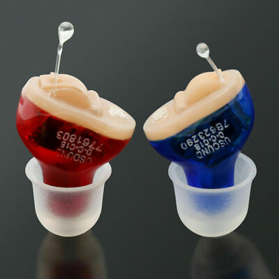 1Pair Invisible Hearing Aids MiNi Digital Sound Amplifier Enhancer With Battery