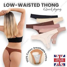 Low Waist Thong Seamless Thongs Neutral Beige Mid Rise Waisted Panties Strings