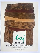 Enrico BAJ, Galerie Berggruen & Cie, 1962. Affiche originale en phototypie