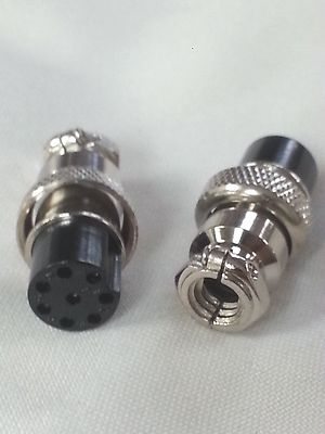 Pack of 2 - 8 Pin In-Line Mic Microphone Jack Female Mobile Connector CB cable