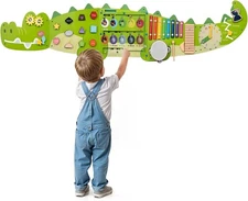 Crocodile Activity Wall Busy Board Panel 11-&-1 Toddler Learning Activity Center