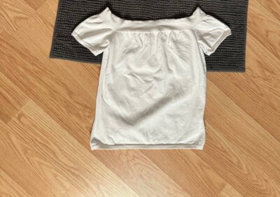 ALEXANDER McQUEEN Women's Off Shoulder T-Shirt White