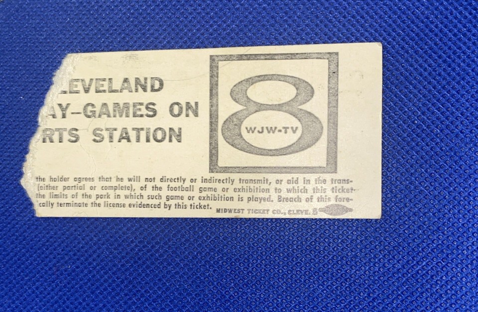 1961 Cleveland Browns vs New York Giants Program, And Ticket Stub Jim