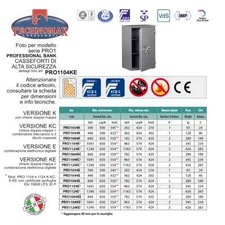 CASSAFORTE TECHNOMAX DI ALTA SICUREZZA - PROFESSIONAL BANK PRO1104KE 104,10Hx...