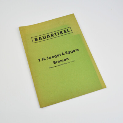 Building Items - J.H. Jaeger & Eggers, Bremen - Old Catalogue - Products - Vintage