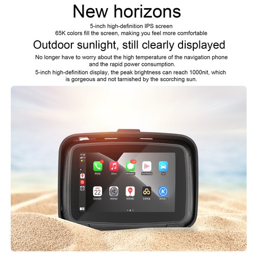 5" Touch Screen Waterproof External Portable Motorcycle Navigator GPS