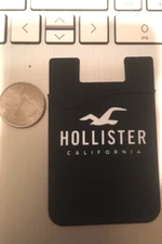 Hollister Pocket Cell Phone Credit Card Holder Sticker Adhesive Black