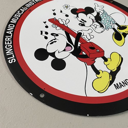 VINTAGE SLINGERLAND PORCELAIN SIGN GAS OIL MUSICAL GUITAR INSTRUMENT PUMP PLATE - Picture 8 of 12