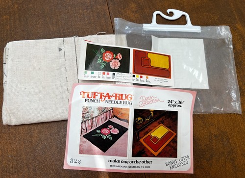 Phentex 1970 VTG Punch Needle Rug Pattern Kit No 322 Granny Chic 24x36 in. - Picture 12 of 13