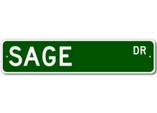 SAGE Drive Custom Street Sign Personalized Last Name Aluminum Metal Plaque Decor