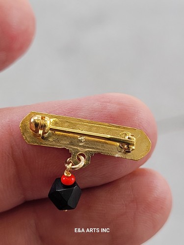 "Dios Me Bendiga" 14K Solid Gold Azabache Baby Pin. - Picture 6 of 7